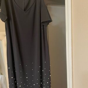 Roz & Ali Black Dress with Silver Accents